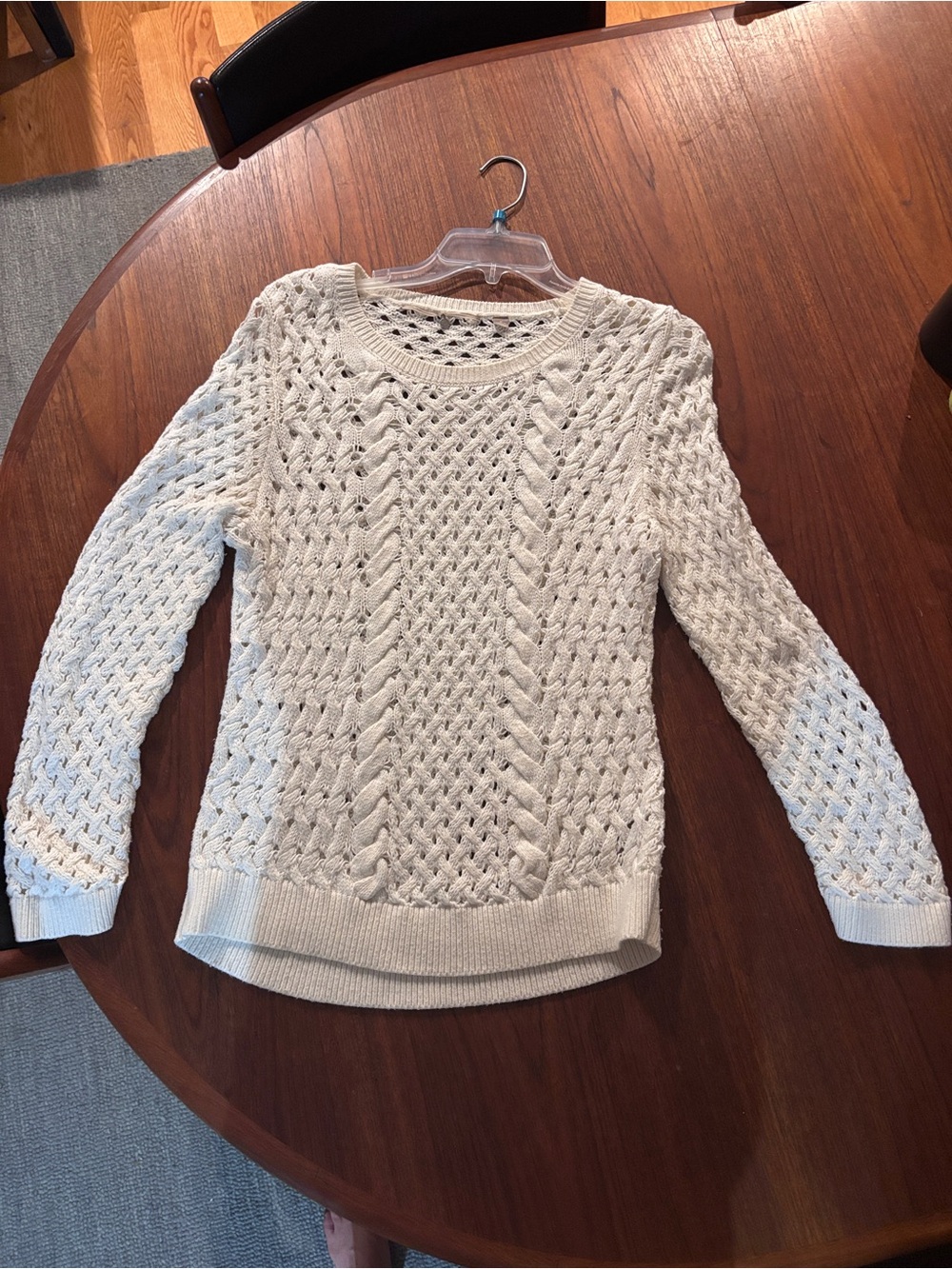 Vintage Knitted and knotted cream long sleeved sweater.